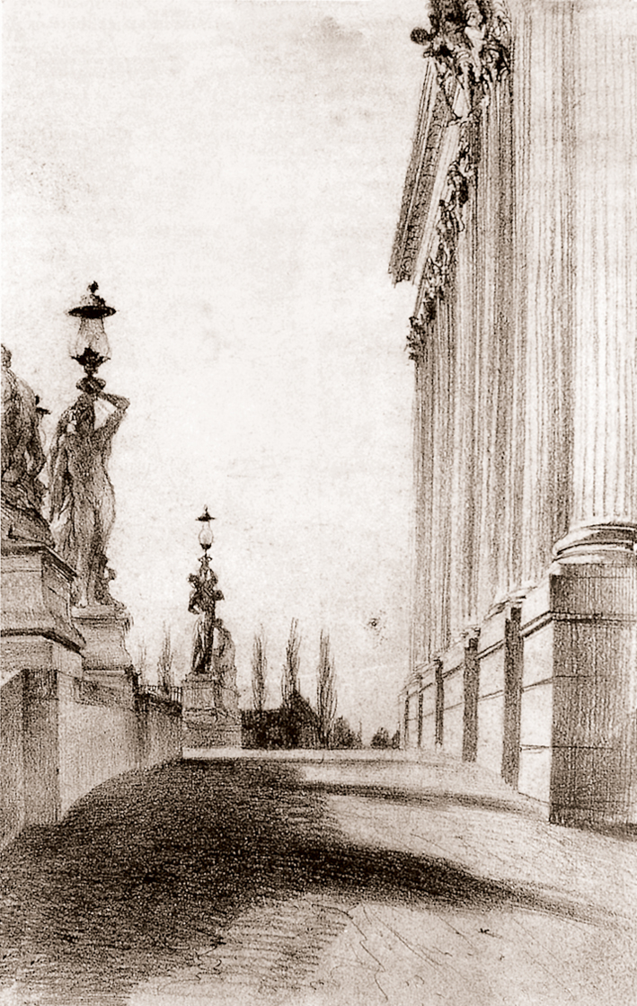  Adolpyh Von Menzel —— 波茨坦宫坡道的习作